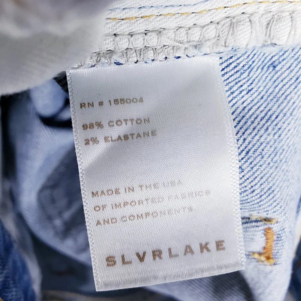 SLVRLAKE Scarlett Jeans Kick Flare Mid-Rise Raw Hem Size 25